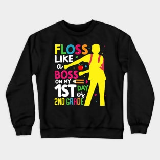 2nd Grade Floss Like a Boss Back to School Shirt First Day Crewneck Sweatshirt